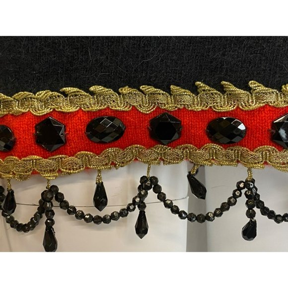 Vintage Black 80s Beaded Sweater Long Cowl Neck Size M Embellished SPREE Intl - Picture 4 of 9